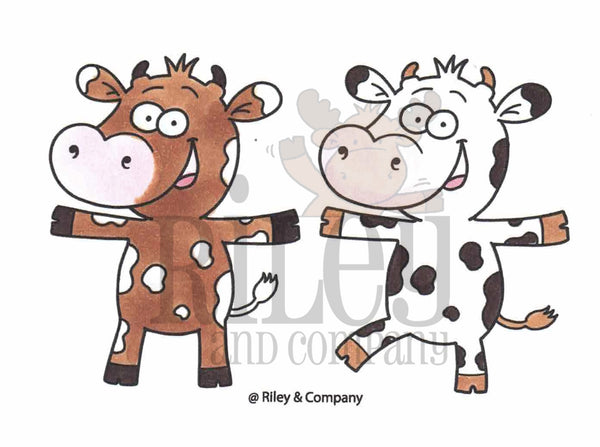 Riley & Company, Clear Stamps, Set of 2, Basic Dress Up Cows