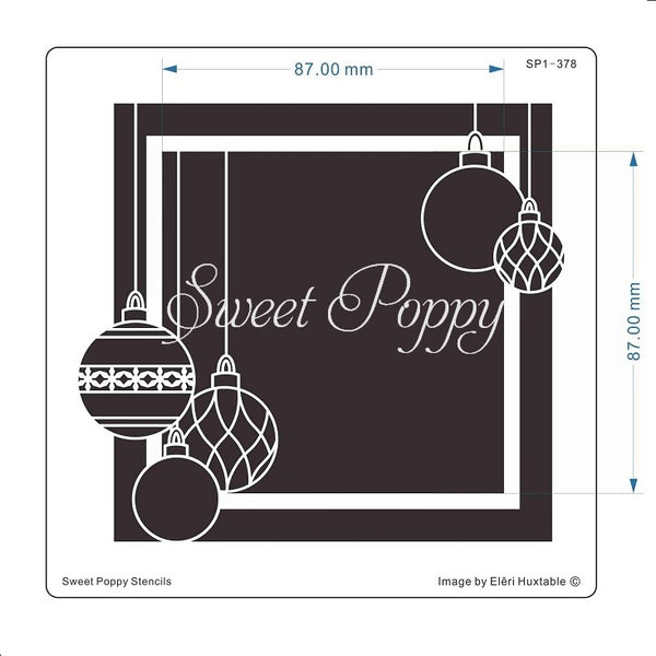 Sweet Poppy Stencil, Bauble Square (SP1-378)