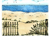 Blue Knight Rubber Stamps by Heidi Pettie, Beach Fence