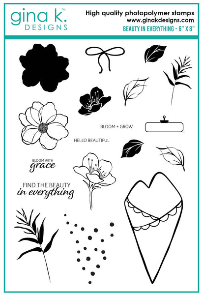 Gina K. Designs, 6" x 8" Clear Stamps & Dies Combo by Lisa Hetrick, Beauty in Everything