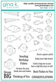 Gina K. Designs, 6" x 8" Clear Stamps by Debrah Warner, Best Fishes