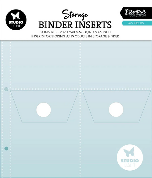 Studio Light, Essentials Storage Binder Inserts 3/Pkg For A7+ (SL-TO-STOR12)