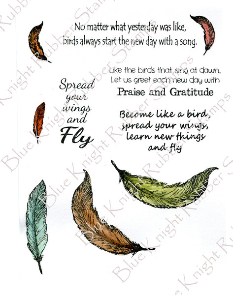 Blue Knight Rubber Stamps, Bird Sayings Clear Stamps