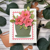 Spellbinders Etched Dies By Susan Tierney-Cockburn, Azalea And Garden Pot With Ladybugs (S5-636)