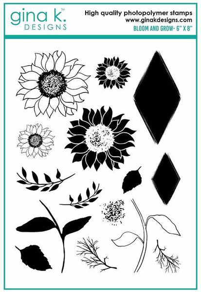 Gina K. Designs, 6" x 8" Clear Stamps, Bloom and Grow