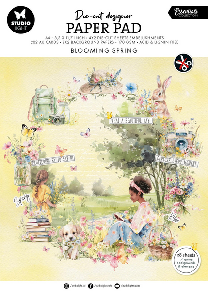 Studio Light, Die-Cut Designer Paper Pad, Blooming Spring, 28/pkgs