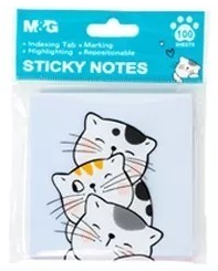 So Many Cats Sticky Notes, 3" x 3", Blue