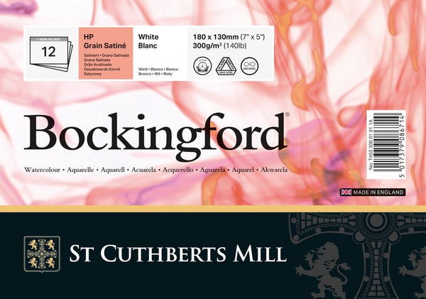 St. Cuthberts Mill, Bockingford Hot Pressed Watercolour Paper Pad, White - 5" x 7" (300g/140lb)