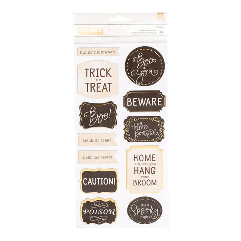 American Crafts, Thickers, Chipboard Phrase Stickers, Bootiful