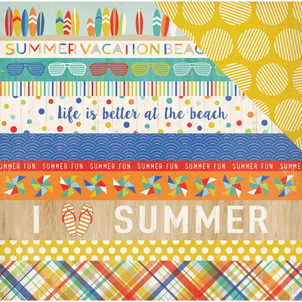 Carta Bella, Beach Day, 12"x12" Double-Sided Cardstock, Border Strips