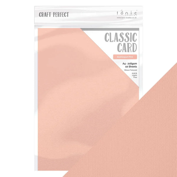 Tonic Studios, Craft Perfect Weave Textured Classic Card 8.5"X11" 10/Pkg, Bubblegum Pink