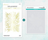 Spellbinders Glimmer Hot Foil Plate & Stencil Bundle, Glimmer For The Holidays Collection, Full Bloom Poinsettia (GLP-427 & STN-070)