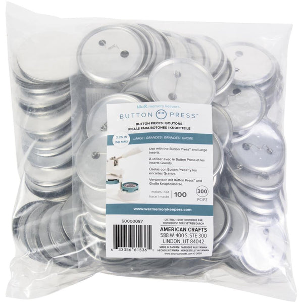 We R Memory Keepers Button Press Bulk Refill Pack 100/Pkg, Large (58mm)