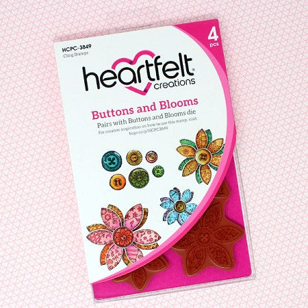 Heartfelt Creations, Buttons and Blooms Collection, Stamps & Dies Combo, Buttons and Blooms