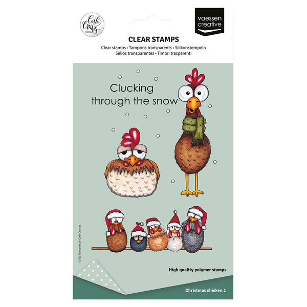 Vaessen Creative, Clear Stamps, Christmas Chickens 1, 12pcs