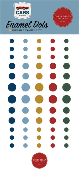 Carta Bella, Adhesive Enamel Dots, Cars