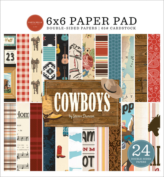Carta Bella, Double-Sided Paper Pad 6"X6", Cowboys (CBCBS371023)