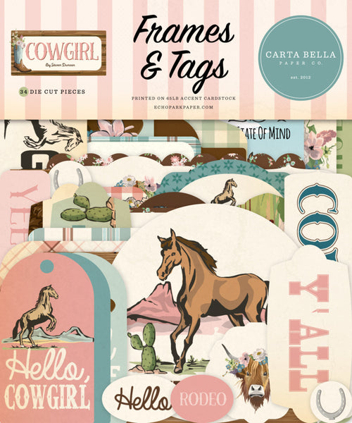 Carta Bella, Frames & Tags, Cowgirl (CBCG436025)
