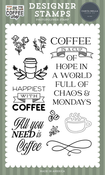 Carta Bella, Clear Stamps, Coffee Shop, Happiest With Coffee (CBCS446040)