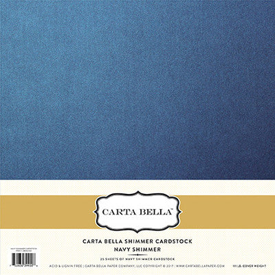 Carta Bella, 12X12 Cardstock, Navy Shimmer 111Lb.