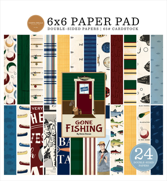 Carta Bella, Double-Sided Paper Pad 6"X6" 24/Pkg, Gone Fishing