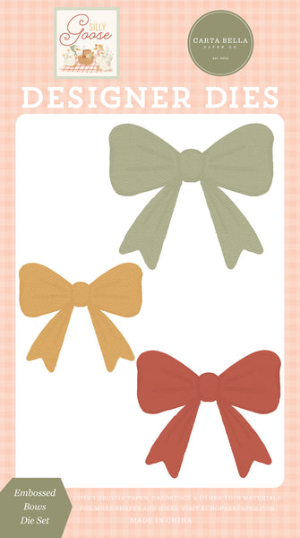 Carta Bella Designer Dies, Silly Goose, Embossed Bows