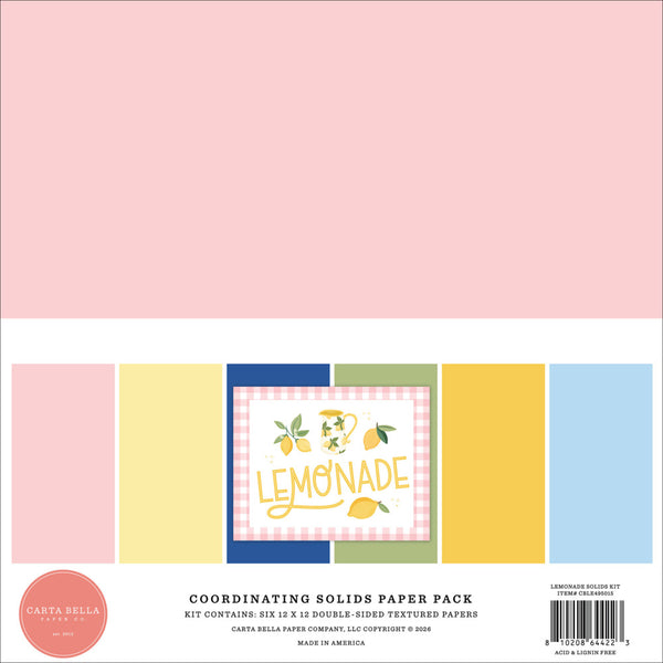 Carta Bella Solids Collection Kit 12"X12", Lemonade (CBLE495015)