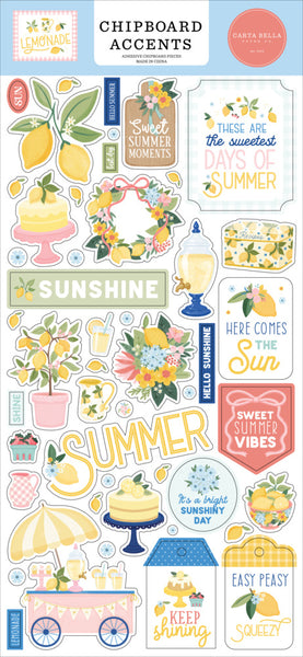 Carta Bella, Adhesive Chipboard Accents 6"X13", Lemonade (CBLE495021)