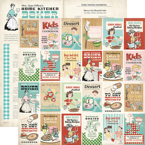 Carta Bella, Roll With It, Double-Sided Cardstock 12"X12", Cook Books