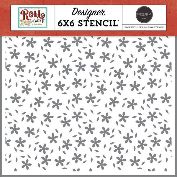 Carta Bella, Stencil 6"X6", Roll With It, Fill My Heart Floral
