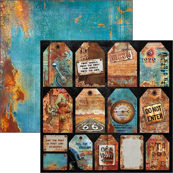 Ciao Bella, Collateral Rust, Double-Sided Cardstock, 12"X12", Rusted Tags