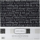 Carta Bella, Single-Sided Cardstock 12"X12", True Love Silver Foil Collection Kit