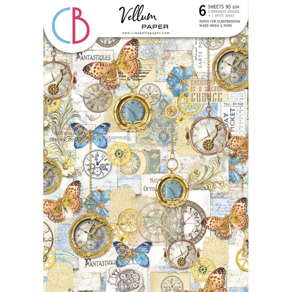 Ciao Bella, A4 Patterns Vellum Paper Pack, Esprit de Voyage (#CBV021)