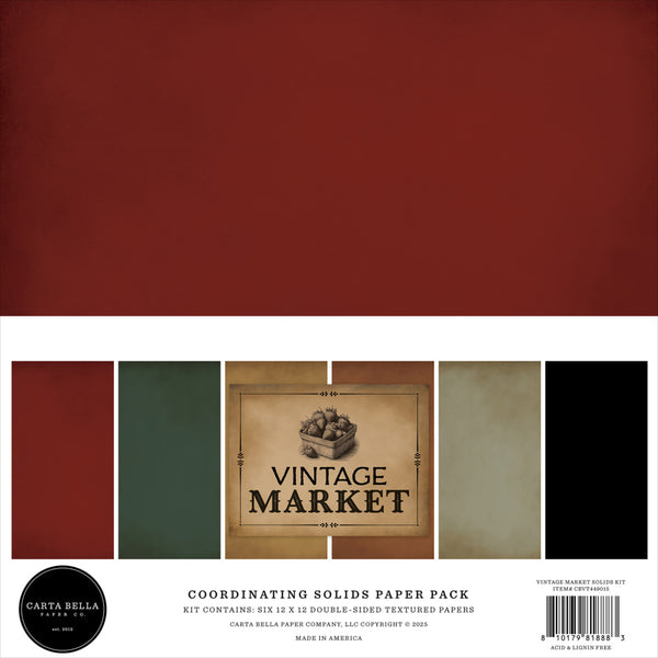 Carta Bella, Solids Kit 12"X12", Vintage Market (CBVT449015)