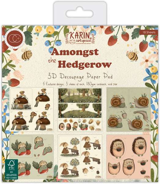 Craft Consortium 3D Decoupage 8"X8" Pad 18/Pkg, Amongst The Hedgerow