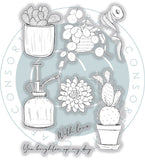 Craft Consortium Stamp Set, Botany Boutique - Cactus