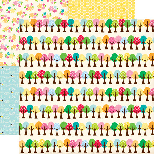 Echo Park Paper, Country Drive, Double-Sided Cardstock 12"X12", Leafy Tree Tops (CD16009)