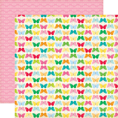 Echo Park Paper, Country Drive, Double-Sided Cardstock 12"X12", Flutter By (CD16010)