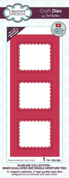 Creative Expressions, Craft Dies By Sue Wilson Slimline, Inner Scalloped Rectangle