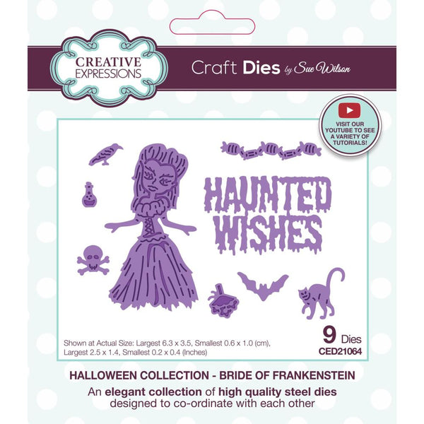 Creative Expressions,  Craft Dies By Sue Wilson, Halloween Bride Of Frankie
