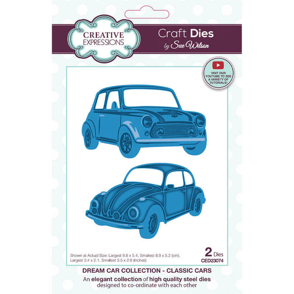 Creative Expressions, Sue Wilson, Dream Car Collection Classic Cars Craft Die