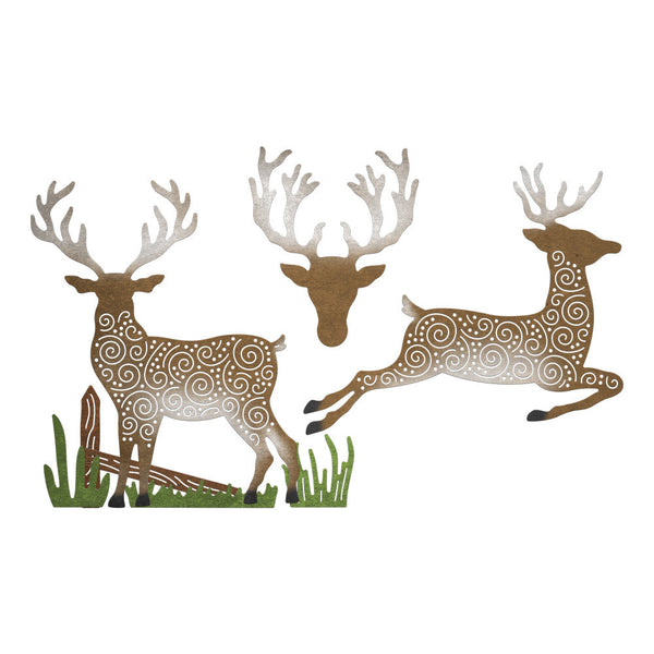 Cheery Lynn Designs, Fancy Reindeer, Die Set - Scrapbooking Fairies