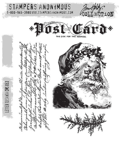Tim Holtz Cling Stamps 7"X8.5", Letter To Santa (CMS053)