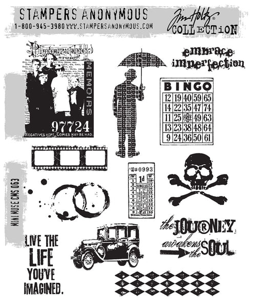 Tim Holtz Cling Stamps 7"X8.5", Mini Muse (CMS063)