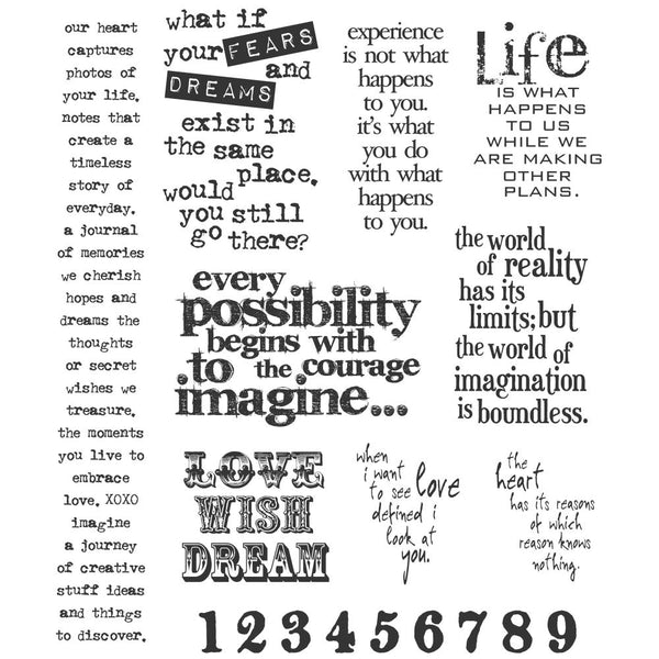 Stampers Anonymous, Tim Holtz Cling Stamps 7"X8.5", Stuff To Say (CMS110)