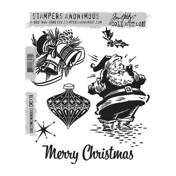 Tim Holtz Cling Stamps 7"X8.5", Christmas Memories (CMS118)
