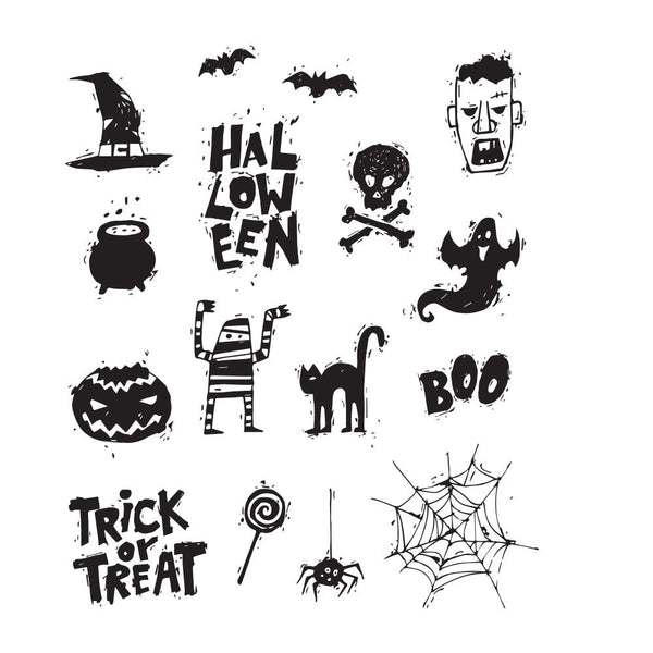 Tim Holtz Cling Stamps 7"X8.5", Spooky Scribbles (CMS349)