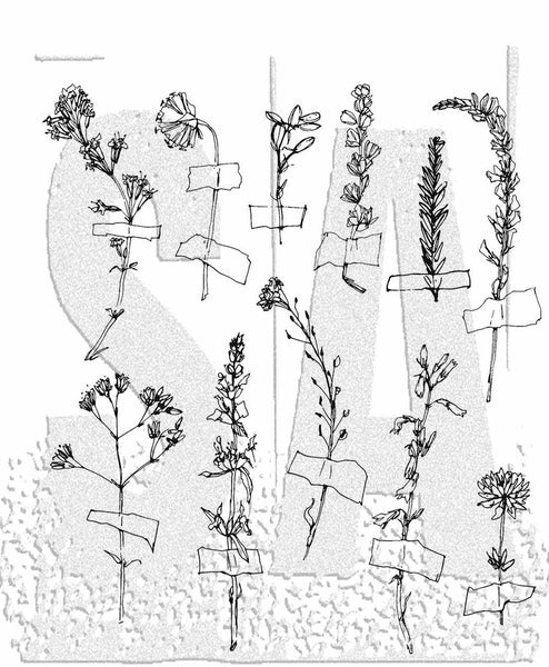 Tim Holtz Cling Stamps 7"X8.5", Forgotten Garden (CMS481)