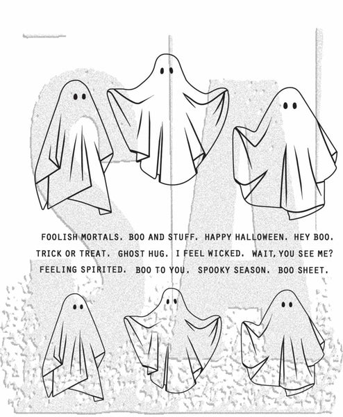 Tim Holtz Cling Stamps 7"X8.5", Spooky Spirits (CMS492)