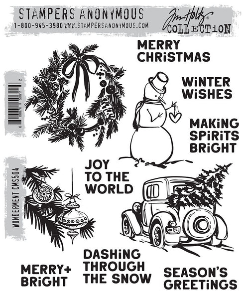 Tim Holtz Cling Stamps 7"X8.5", Wonderment (CMS504)